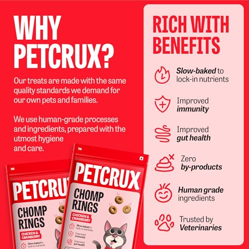 Image of Petcrux Cat Treats Gift Box for All Life Stages, Nutritious & Delicious, Chicken & Mutton Flavour, Rich in Protein, Perfect for Training, Rewards & Snacks, Human Grade Ingredients, Pack of 4,70gm Each