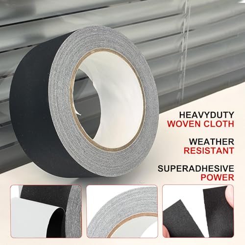 WELSTIK Gewebebänder Schwarz Gaffelband 50MM * 30,2M Gaffaband Mattes Stoffband