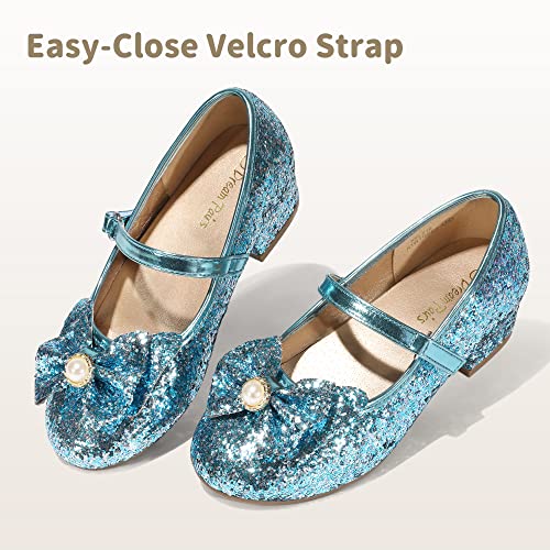 Image of DREAM PAIRS Girls Dress Shoes Princess Shoes for Toddler Little Girl Mary Jane Low Heels Glitter Flower Party Wedding Footwear