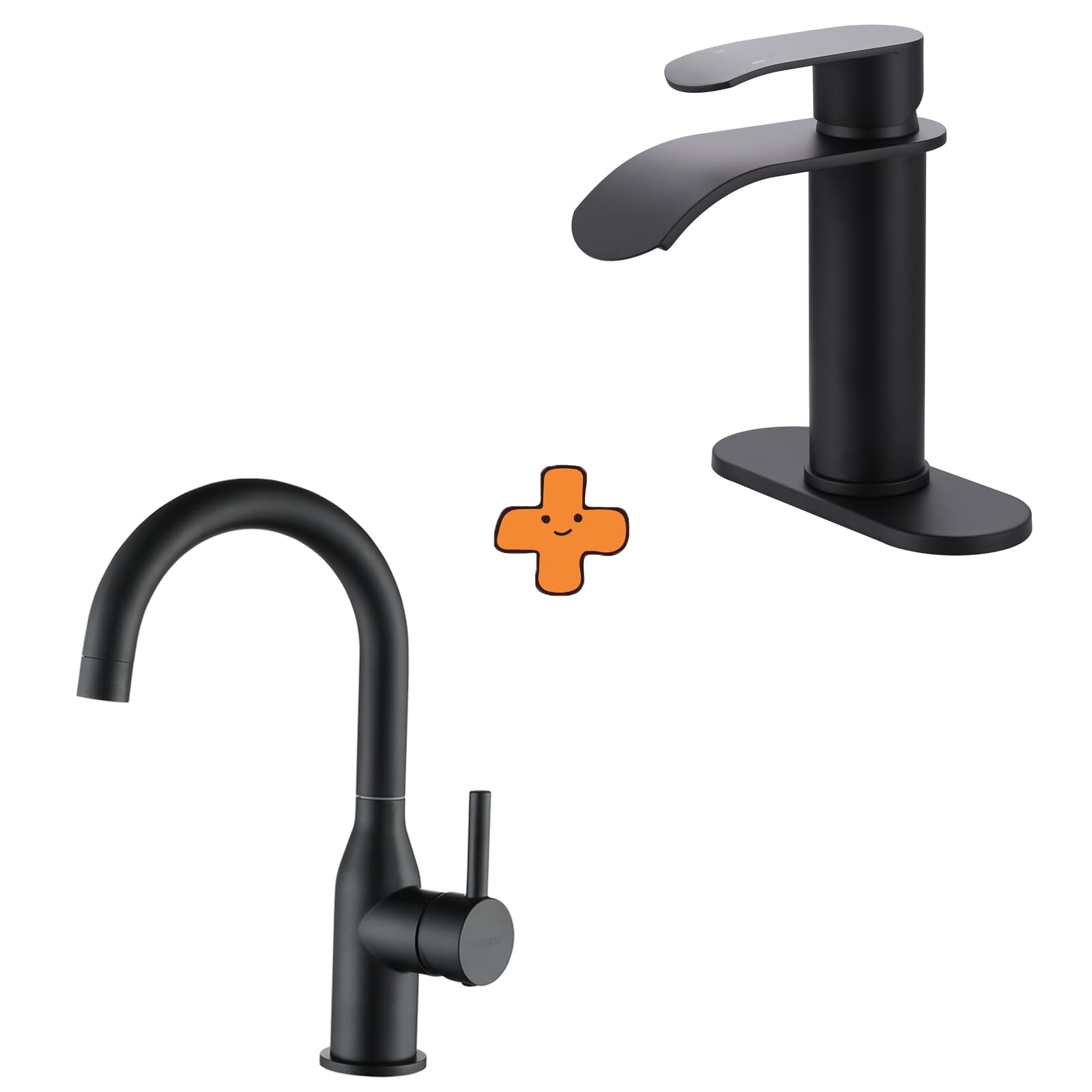 Jnfidosr Black Single Handle Bar Sink Faucets And Waterfall Bathroom Faucet For 1 Holes Or 3 Holes