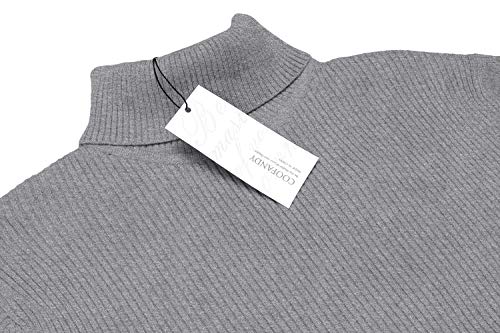 Image of COOFANDY Mens Ribbed Slim Fit Knitted Pullover Casual Turtleneck Sweater | Premium anti-shrink knit turtleneck. Soft, warm & stretchy-perfect for casual, work or outdoor wear in fall /winter.