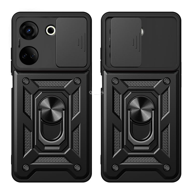 SkyTree Tecno Camon 20, Robotic Sliding Camera Window Shock Proof Thunder Case, Dual Layer Hybrid Armor Back Cover Case with Kickstand for Tecno Camon 20 - Black (B0D6KQ9CG2) Amazon Price History, Amazon Price Tracker