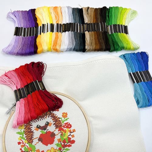 Image of 8 Shades Red Gradient Embroidery Thread Set - 8 Meters Each for Hand Embroidery Sewing Crafts (Pink to Burgundy Ombre)(67976)