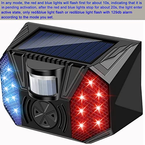 Aolyty Solar Warning Lights With Remote Control, Solar Strobe Alarm Light 120Db Sound, 4 Modes Motion Sensor Security Siren Light Outdoor Ip65 Waterproof For Home Barn Yard Orchard Farm Warehouse #TOP1