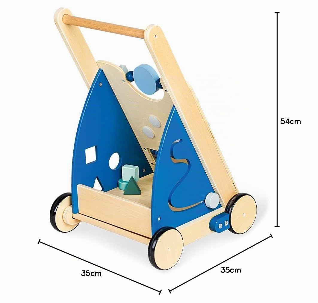 PINOLINO 265401 Activity-Lauflernwagen 'Titus', blau, Transparent
