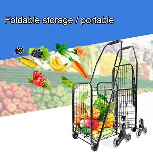 Einkaufstrolley auf 8 Rädern, faltbarer Einkaufswagen, mit Treppensteigen und wasserdichter Funktion (Rot 8 Runden) – Bild 4