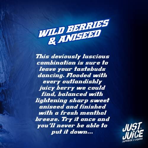 Just-Juice-Superior-E-Liquids-Vape-Liquid-with-No-Nicotine-WILD-BERRIES-ANISEED-ICE-Flavour-10ml-Bottle-5050-0mg-e-Liquid-Nic-Free-eliquid-with-Menthol-Flavours