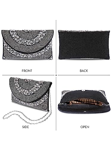 Image of Peora Malti Color Clutch Purses for Women Handmade Evening Handbags Bridal Clutch