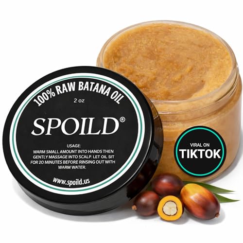 SPOILD Raw Batana Oil for Hair Growth - 100% Organic & Unrefined Sourced from Honduras - Hair Thickening & Strengthening Oil - Reduces Hair Loss Adds Shine & Repairs Damaged Hair 2 oz