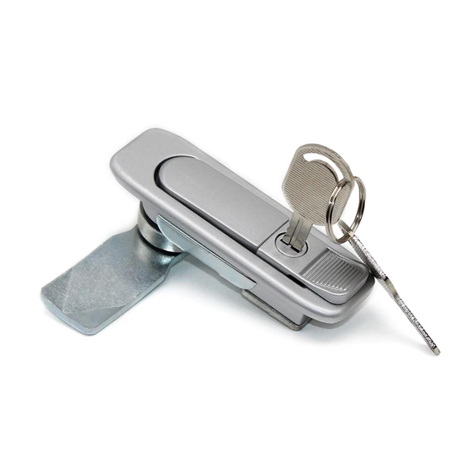 MS738 Pull to Open Push Button Lock - Electric Box Plane Lock Switch for Cabinet Doors - 1 Piece(Gray 1)
