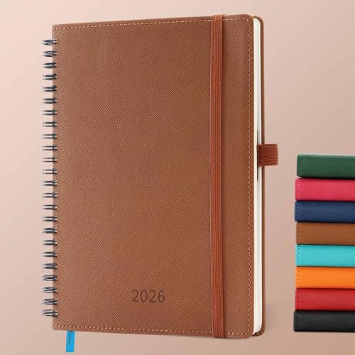 IN-LUXPRO Agenda 2026: Agenda Semainier et Carnet de Notes A5 Moyen 21,9x16,4 cm Spirale, Planificateur Hebdomadaire D'Jan 2026 à Déc 2026(12 Mois) Scolaire, Papier...