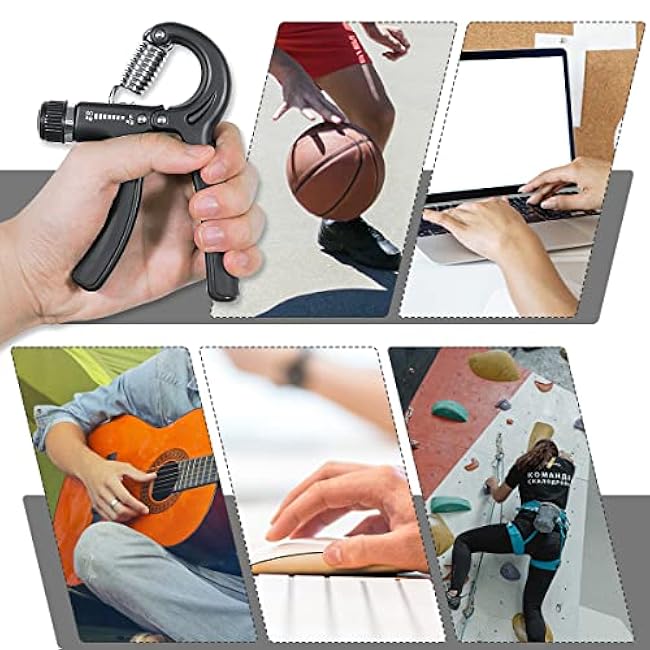 1 Pcs Hand Grip Strengthener Exerciser Hand Workout Squeezer, Adjustable Resistance 11-132 lbs Forearm Exerciser (5-60kg), Finger Stretcher for Home Gym Athlete Muscle Building and Hand Rehabilitation Exercising (Black)