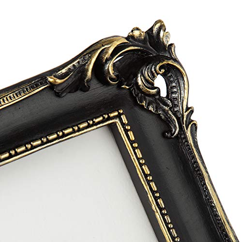 Asowin 8X10 Black Luxury Picture Frames With Embossed Furnishing,Vintage Photo Frame 5X7 With White Mat For Tabletop & Wall Display #TOP3
