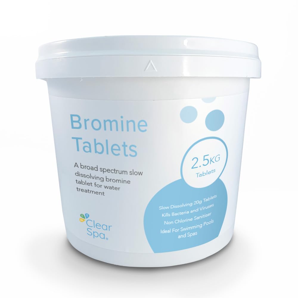 ClearSpa Bromine Tablets 2.5kg - Slow Release 20g Tablets - Suitable for Hot Tub, Spa and Swimming Pool Water Treatment
