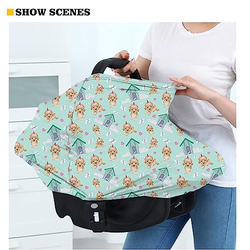 Image of Multi-Purpose Baby Car Seat Cover Stroller Canopy Covers Stretchy Soft Breastfeeding Shawl for Babies Car Seat Canopy Cover Modern Size