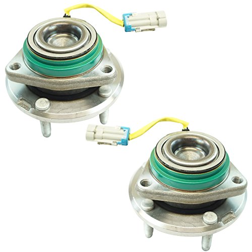 Image of TRQ Front Left and Right Wheel Bearing and Hub Assembly Set 2 Piece Compatible with 09-13 Chevrolet Corvette Base Model Z06 10-13 Corvette Grand Sport 2013 427 2009 Cadillac XLR