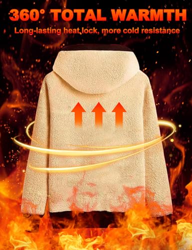 PEHMEA Men's Warm Thicken Fleece Hoodie Sherpa Lined Full-Zip Sweatshirt Jacket2