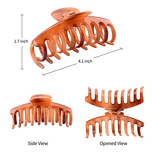 image for HQ-SITE 12 PCS Big Hair Claw Clips , Trendcy Colors,Matte Non-slip Mat