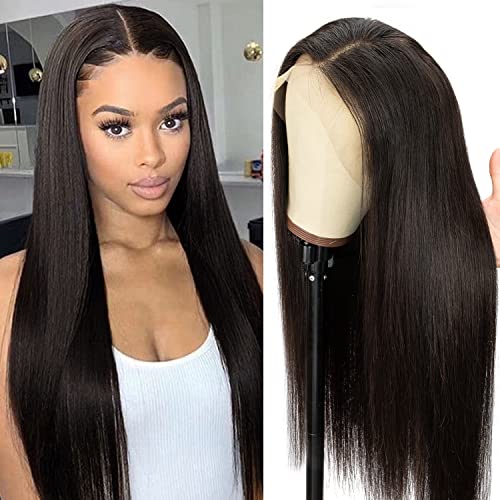 Originea Straight Hair Human Hair Wigs For Women 150% Density HD Transparent 13X4 Lace Front Wigs 100% Unprocessed Human Hair Pre Plucked Lace Frontal Wig (24 Inch)