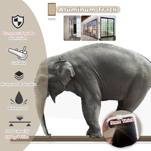 Kit de Herrajes para Puerta Corredera Oculta, Riel Bifold Colgante para Puertas de Clóset 26 pulgadas (66 cm) con Rodillos y Cierre Suave miniatura 6