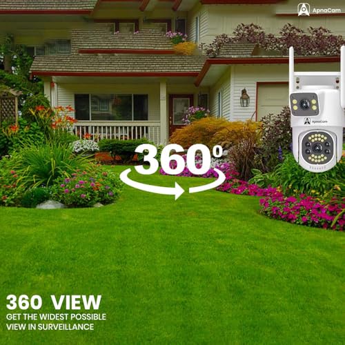 Image of ApnaCam Superacam 5MP WiFi IP66 PTZ Pan Tilt Dome Surveillance Two Way Audio /Motion Detection /Waterproof CCTV Camera Security Camera (White)