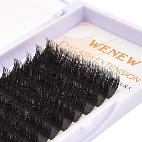 WENEW Flat Lashes 0.15mm C Curl Individual Classic Eyelash Extensions 12mm