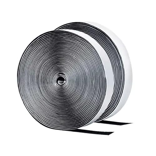 Image of WGLILO 0.75 Inch x 30 Feet Hook and Loop Strips with Adhesive, Double Sided Nylon Self Adhesive Tape for Home Office School and Crafting, Prevent Sofa Cushions, Mats, Mattresses from Sliding, Black