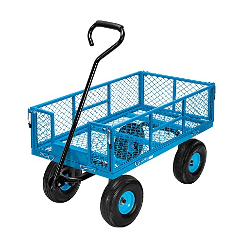 Image of VIVOHOME Heavy Duty 880 Lbs 4.5 Cu Ft Mesh Steel Garden Cart Utility Wagon