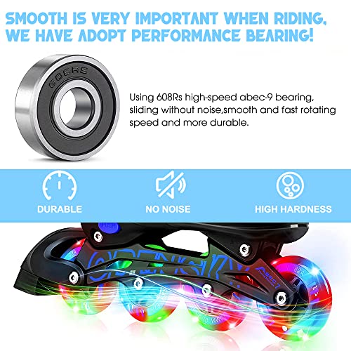 Light Up Inline Skate Wheels Replacement 64Mm 72Mm 76Mm 80Mm Inline Wheels With Abec-9 Bearing For Blades Roller Hockey Lighting Skate Inline Wheels - 85A Rebound For Indoor & Outdoor #TOP5