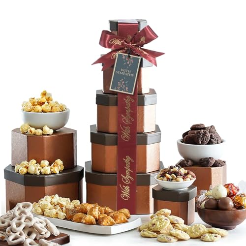 Broadway Basketeers Sympathy Gift Basket Tower –...