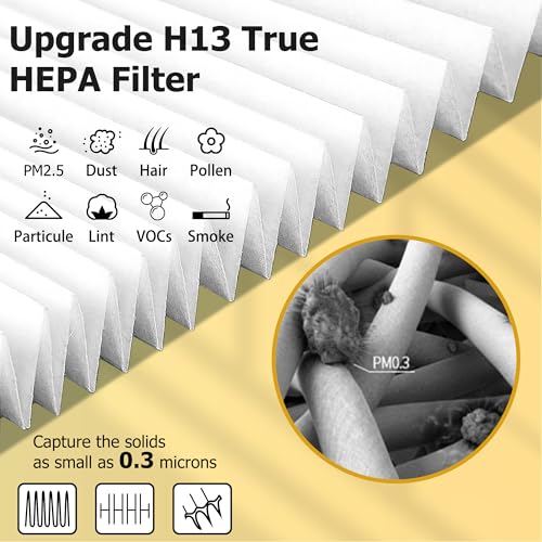 Improvedhand Vital 100S HEPA Replacement Filter Pet Care Compatible With LEVOIT Vital 100S/100S-P Air Purifier, High-Efficiency 3-IN-1 True HEPA and Activated Carbon Filters, Pack of 2, Yellow