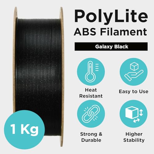 Image of Polymaker Glitter ABS Filament 1.75mm, Galaxy Black 3D Printer Filament 1.75mm Heat Resistant 1kg - Twinkling ABS 3D Printing Filament, Strong & Durable, Dimensional Accuracy + /- 0.03mm