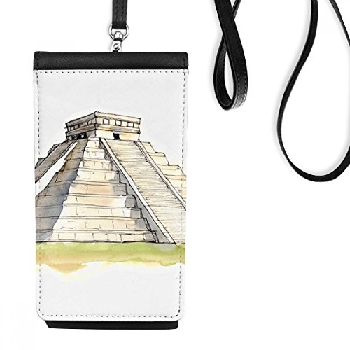 Sac téléphone noir en cuir El Castillo avec porte-monnaie suspendu