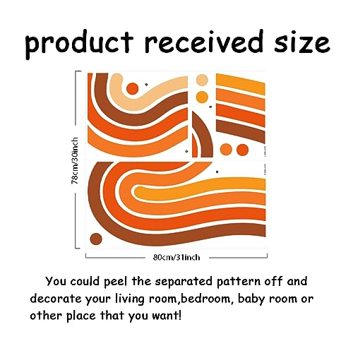 SUPERDANT Boho Style Wall Decal Rainbow Peel & Stick decals for Living Room Bedroom or Walls, Abstract Rainbow - Image 2