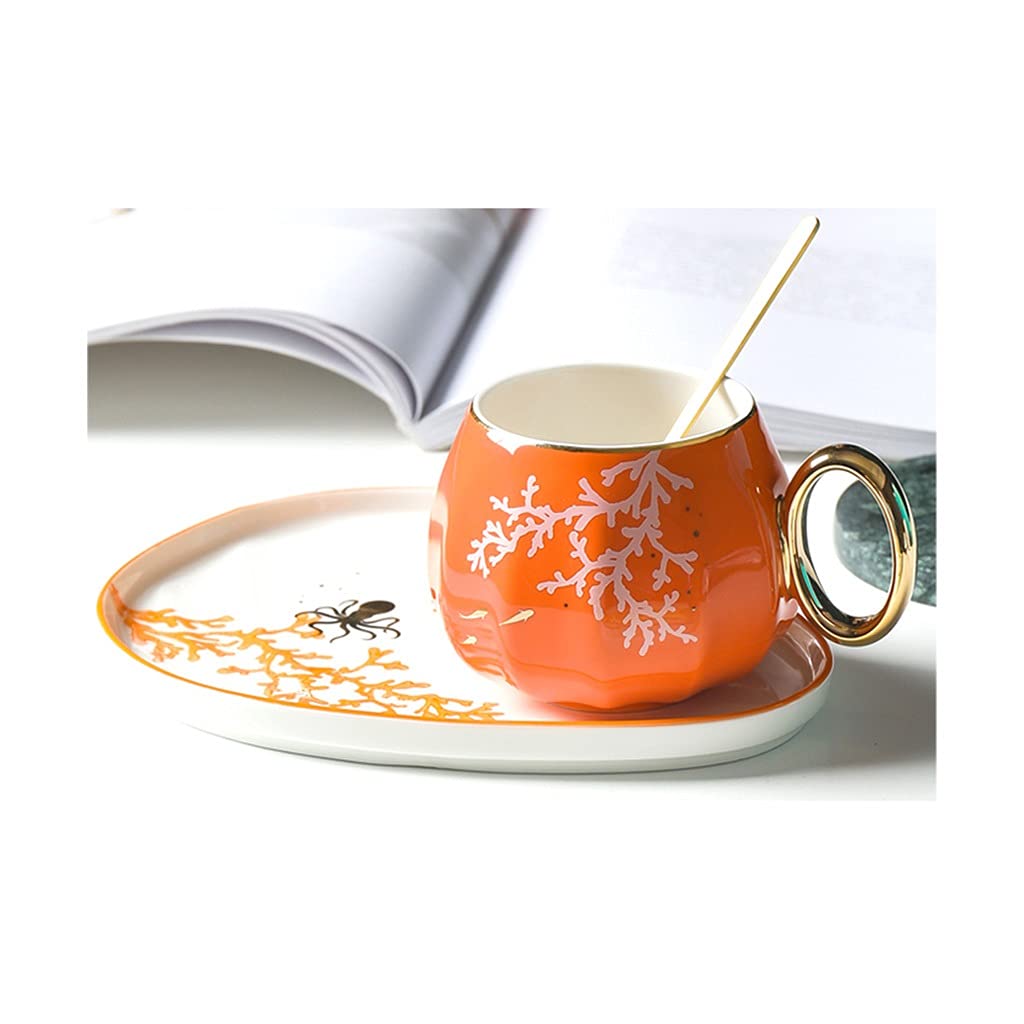 Persönliche Kaffeebecher, Porzellantassen- und Untertassen-Set, Kaffeetassen mit Geschenkbox, 380 ml for Kaffeespezialitäten, Latte, Café-Mokka und Tee, Geschenkset for Männer, Frauen, Vater, Mutter (