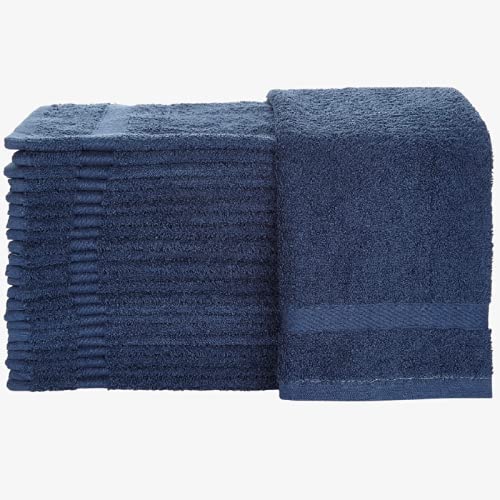 Linteum Textile (12-Pack, 16x27 in, Navy Blue) Luxury Hand Towels, 100% Cotton
