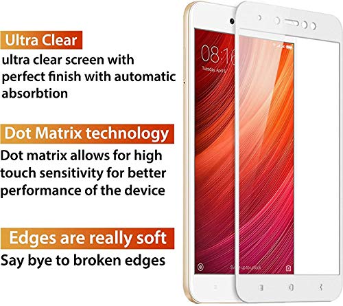Image of zitel tempered glass screen protector for redmi y1 / y1 lite (white) edge to edge full screen coverage with installation kit