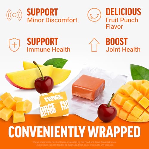 Image of Force Factor Better Turmeric Maximum Joint Support | 1075mg Curcumin with Ginger, Supports Mobility, Flexibility & Comfort, Fruit Punch, 180 Soft Chews, 3-Pack