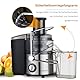 SOKANY 800W Entsafter Gemüse und Obst, Quick Juicer mit optimierter Saftausbeute, Große 65 mm Einfüllöffnung, 2 Geschwindigkeitsstufen, Einfach zu Reinigen, Schwarz/Edelstahl