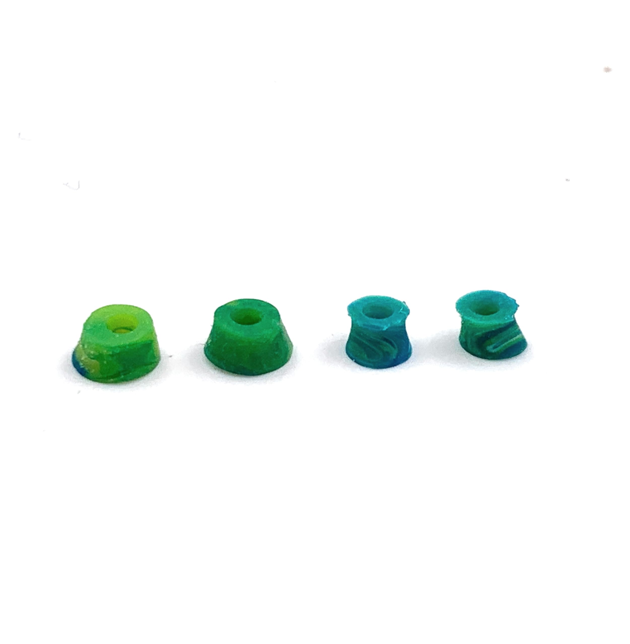 SPITBOARDS Fingerboard Swirl Bushings Duro Series 78A Yellow - Green - Blue, Yellow - Green - Blue Swirl