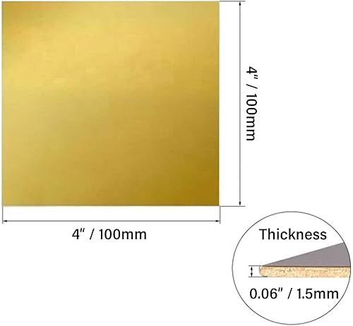 Miniatura 7 de Latón CU del metal de las materias primas de la pureza elevada de la hoja H62 de latón ampliamente utilizado en el desarrollo de productos, 9.8 ft