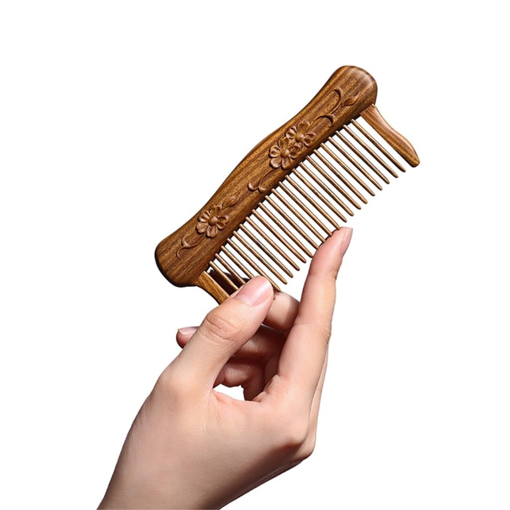 Peruka Grzebień Solid Wood Massage Comb Scalp Care Tool Men's Beard Comb Retro Fine-tooth Comb Suitable for All Hair Types Duże grzebienie do włosów