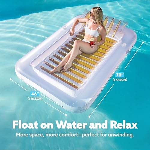 SLOOSH Inflatable Tanning Pool Lounger Float, 70