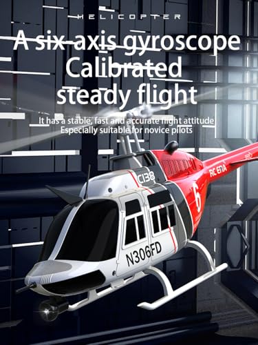 Image of FLYCOLOR C138 RC Helicopter 2.4G 6CH 6-Axis Gyro Altitude Hold 1 /33 Remote Control Plane Ready to Fly RTF(RED-White)