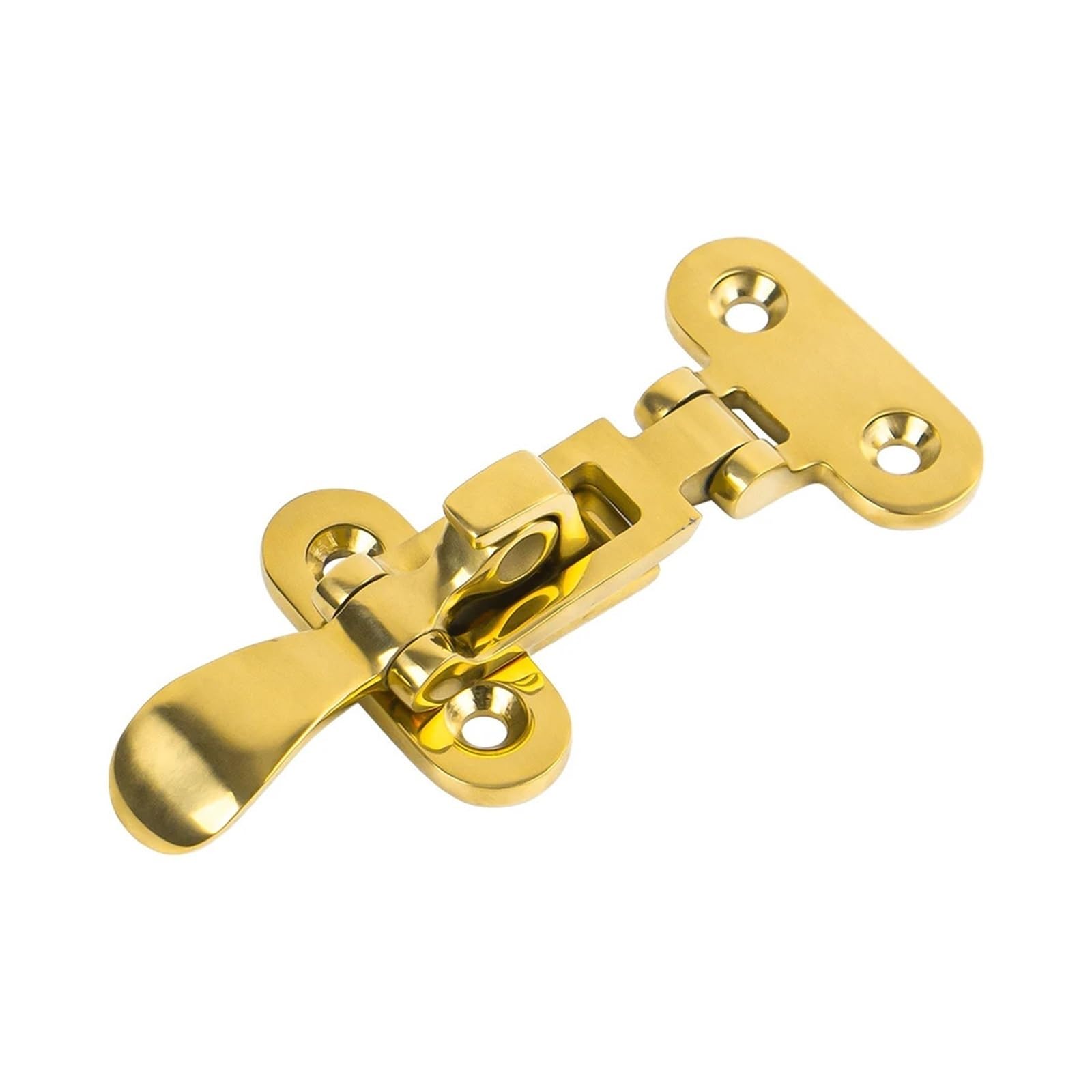 Brass Plating 316 Stainless Steel Boat Lock Latch Deck Hasp Locker Anti-Rattle Fastener Mirror Polished Marine Hardware