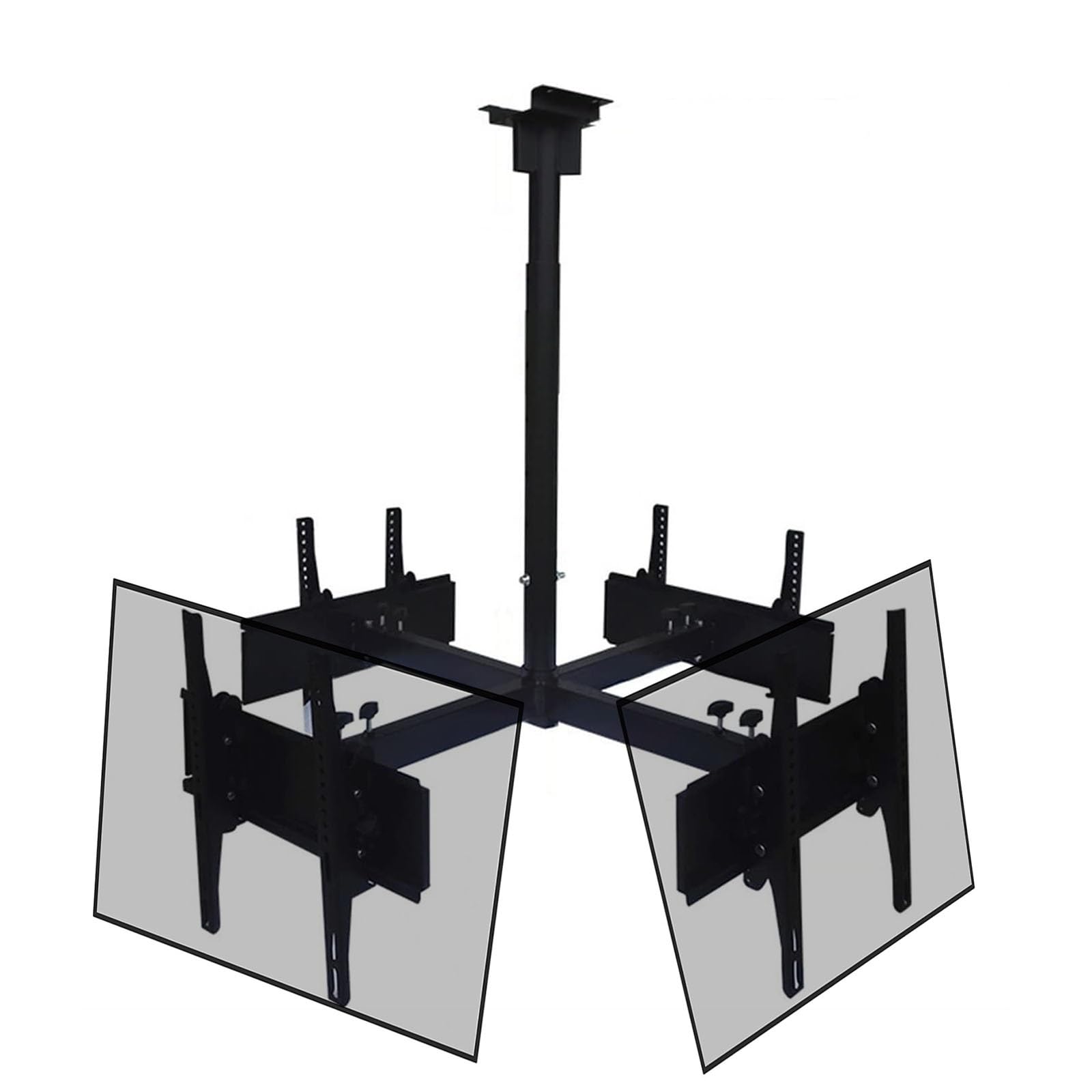 HPTHLY 4 Sides Ceiling Tv Mount Stand - Tv Wall Mount,For 32-65 Inch Tvs 360° Rotating Frame,Can Tilt Telescopic Tv Lift,Support 4 Screens Height Adjustment Roof Bracket,Easy To Inst