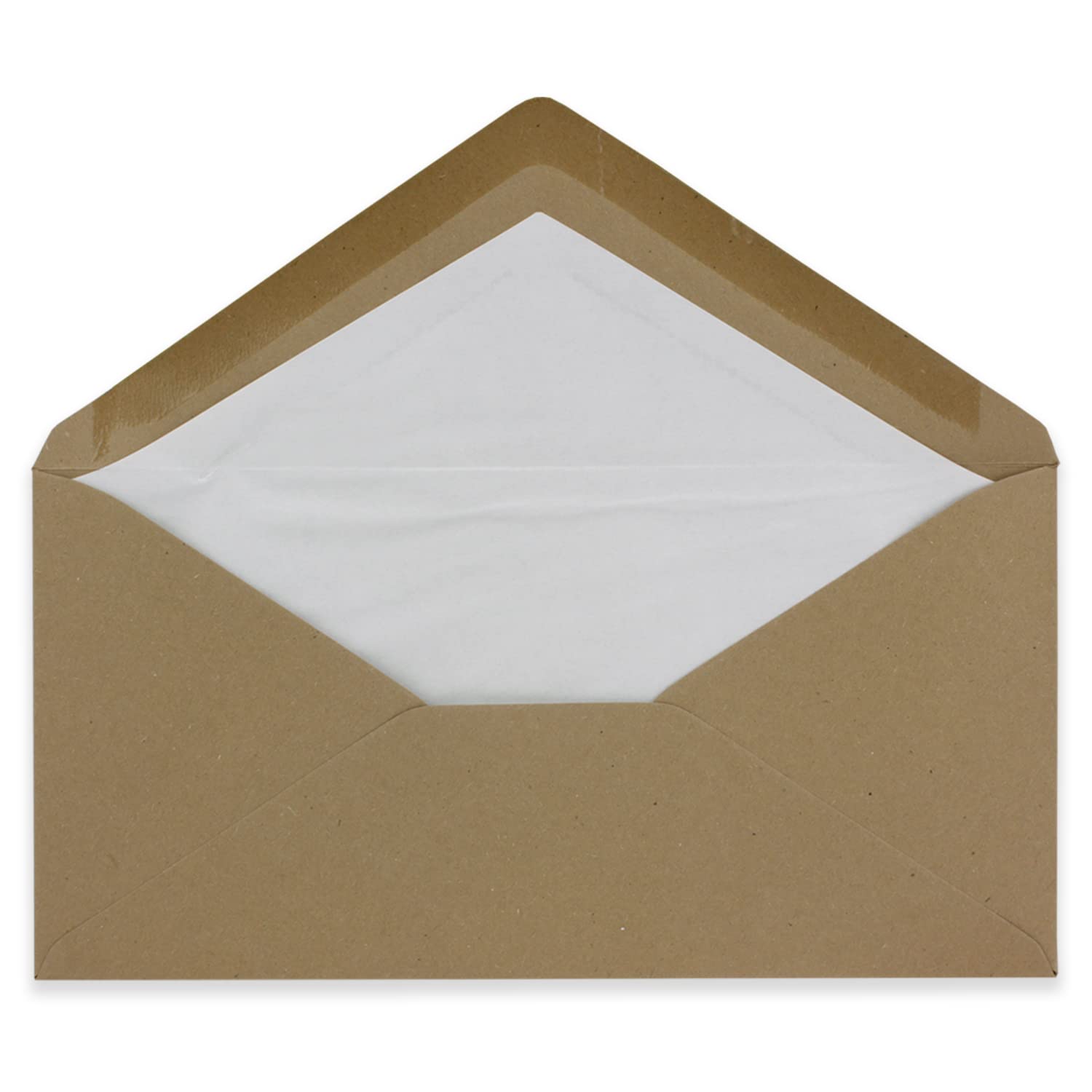50 x DIN long envelopes, kraft paper sand brown with natural white silk lining, 11x22 cm, 120 g m² - Image 3