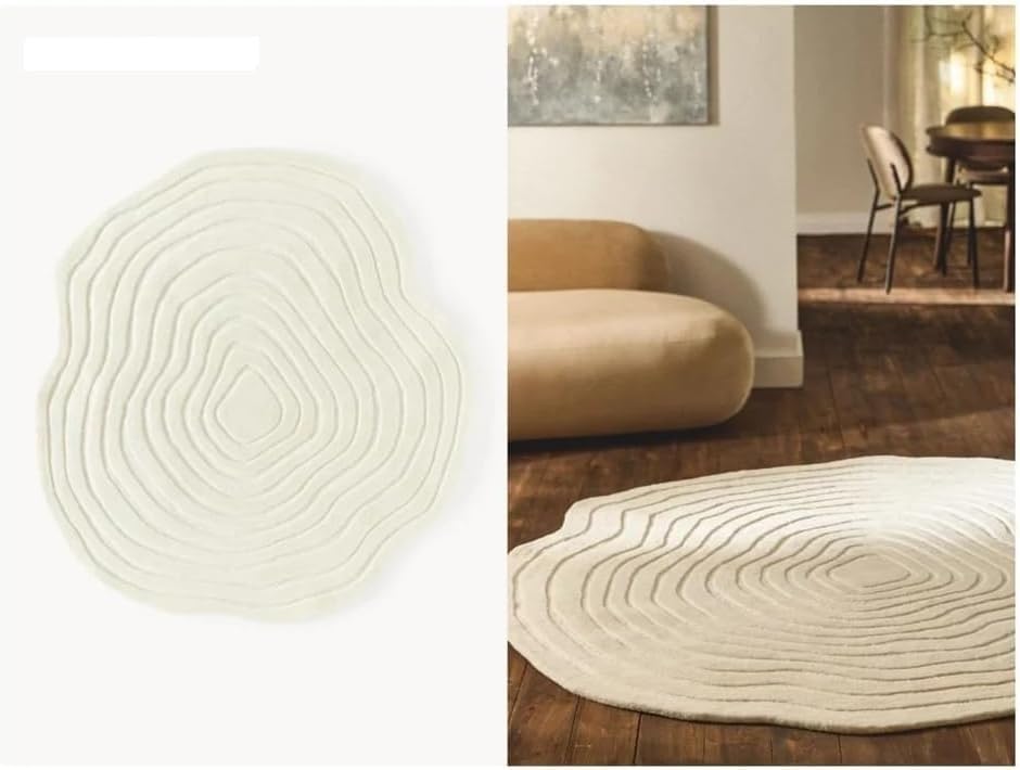 Image of New Export Premium Superfine Irregular Shape Handmade Tuffted Pure Woollen Carpet for Hall Living Room & Bedroom Size 4x6