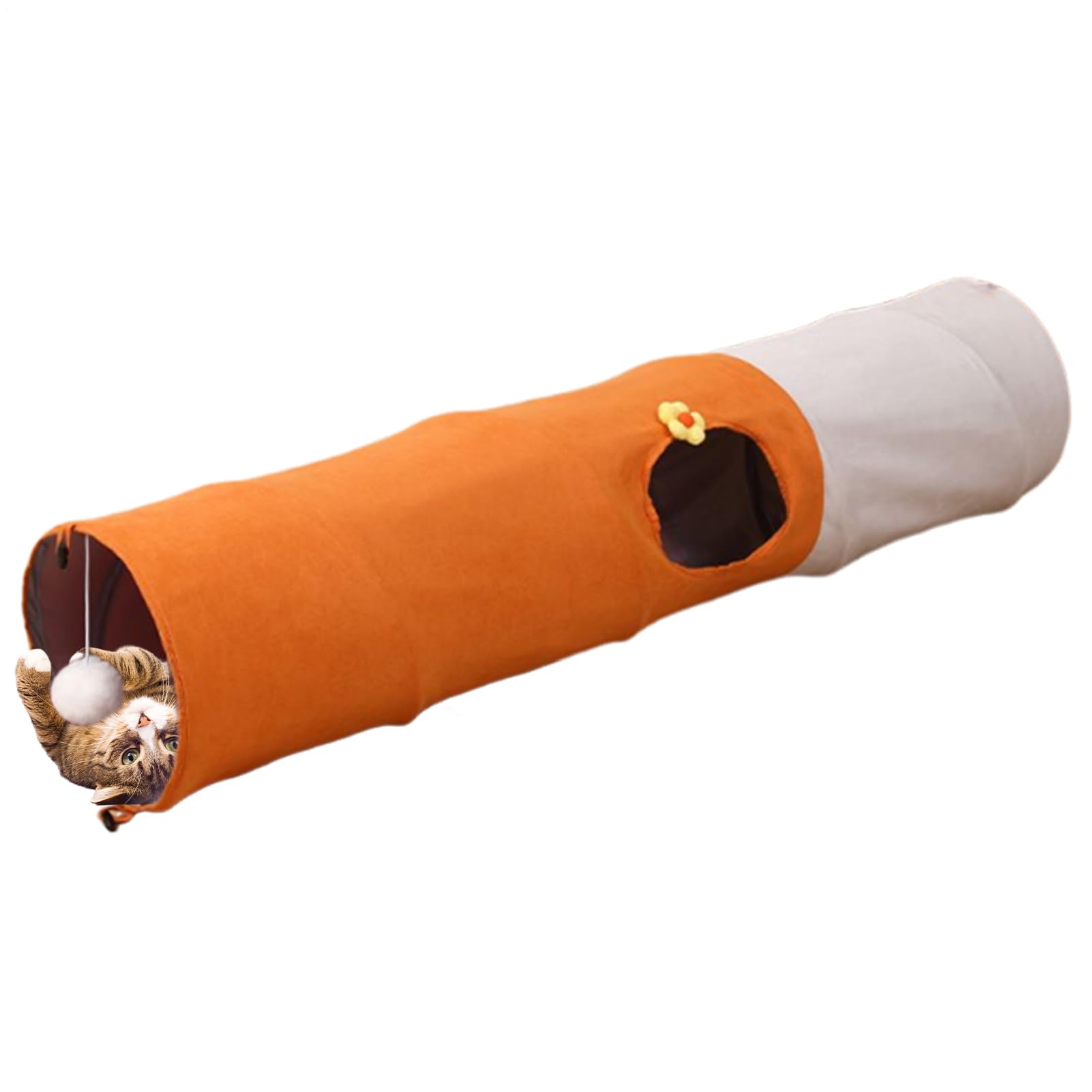Tunnel pour Chat, Pliable avec Balle Tubes et Galeries, Tente Anti-Griffes d'Enrichissement Mental pour Outil d'Entraînement