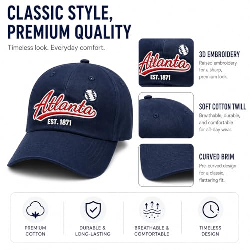 Image of Classic Vintage Embroidered Fashionable Baseball Cap for Men Women Teenager Cap City Hat Adjustable with Gift Box